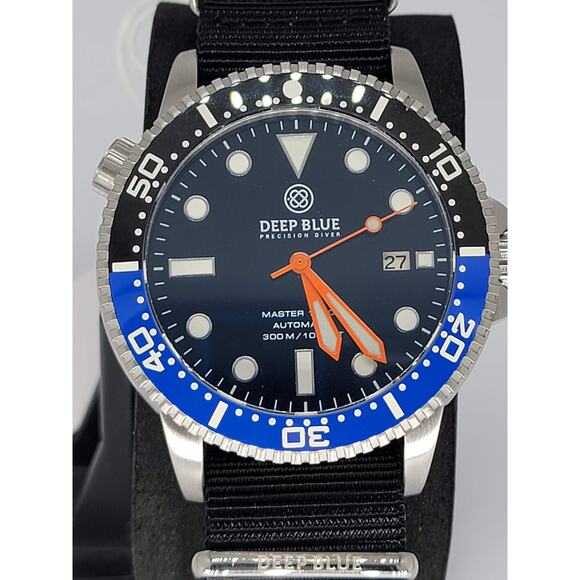 Deep Blue Black and Blue Bezel Master 1k Automatic 44mm Diver